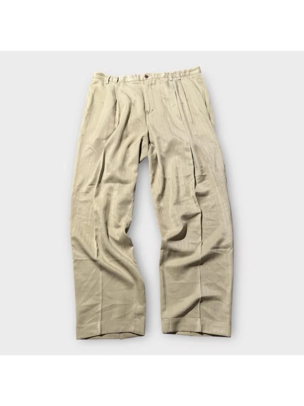 Tommy Bahama Relax Pants Mens 40x31 100% Silk Heritage Beige Preppy Minimalist